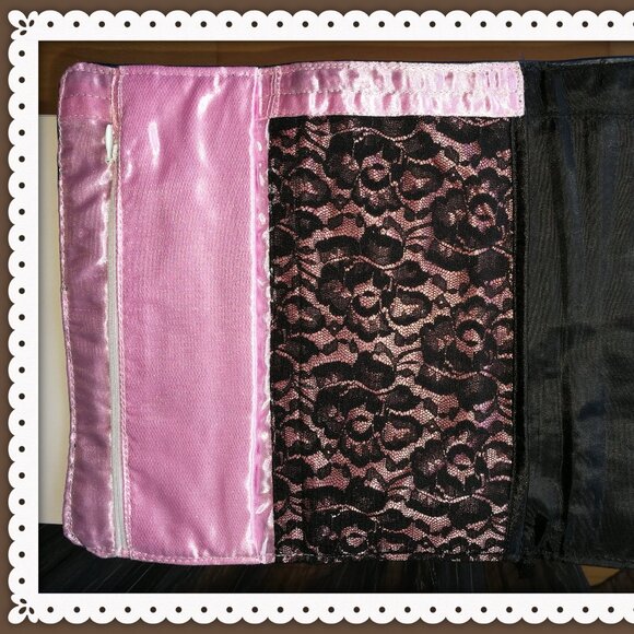 SOFT DARK NAVY FAUX LEATHER  TRAVEL SMALL PURSE ELASTIC BAND CLOSURE HANDMADE - Picture 2 of 3